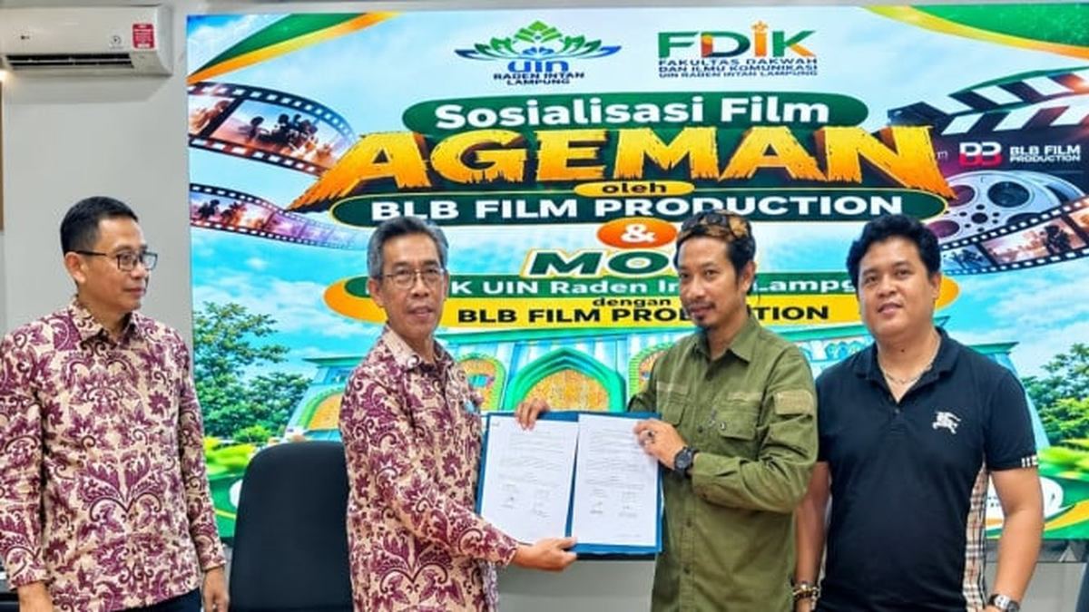 FDIK UIN Raden Intan Lampung dan produser film ‘Ageman’ resmi jalin kerja sama strategis.